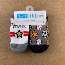 The Children's Place Baby Boys Size 6-12 Months Sport Ankle Socks 6-Pack NWT