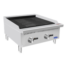 Atosa ATCB-24 Countertop Stainless Lava Rock Charbroiler Grill Char-Rock Broiler