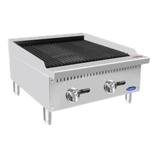 Atosa ATCB-24 Countertop Stainless Lava Rock Charbroiler Grill Char-Rock Broiler