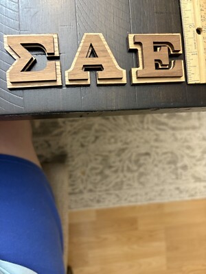 Sigma Alpha Epsilon Double Raised Wood Letters 1.5'' Tall Peel and Stick