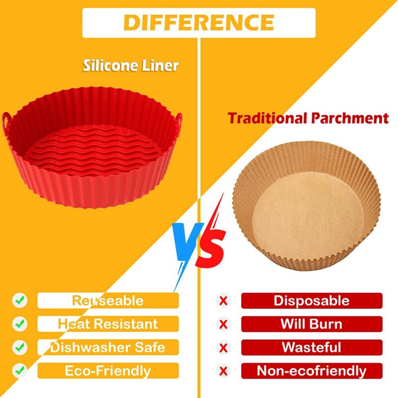 Silikon Air Fryer Liner Antihaft Backform Ofen Air Fryer Zubehör