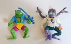 Lot Of 2 Vintage TMNT 1989 Playmates Figures Genghis Frog & Baxter Stockman