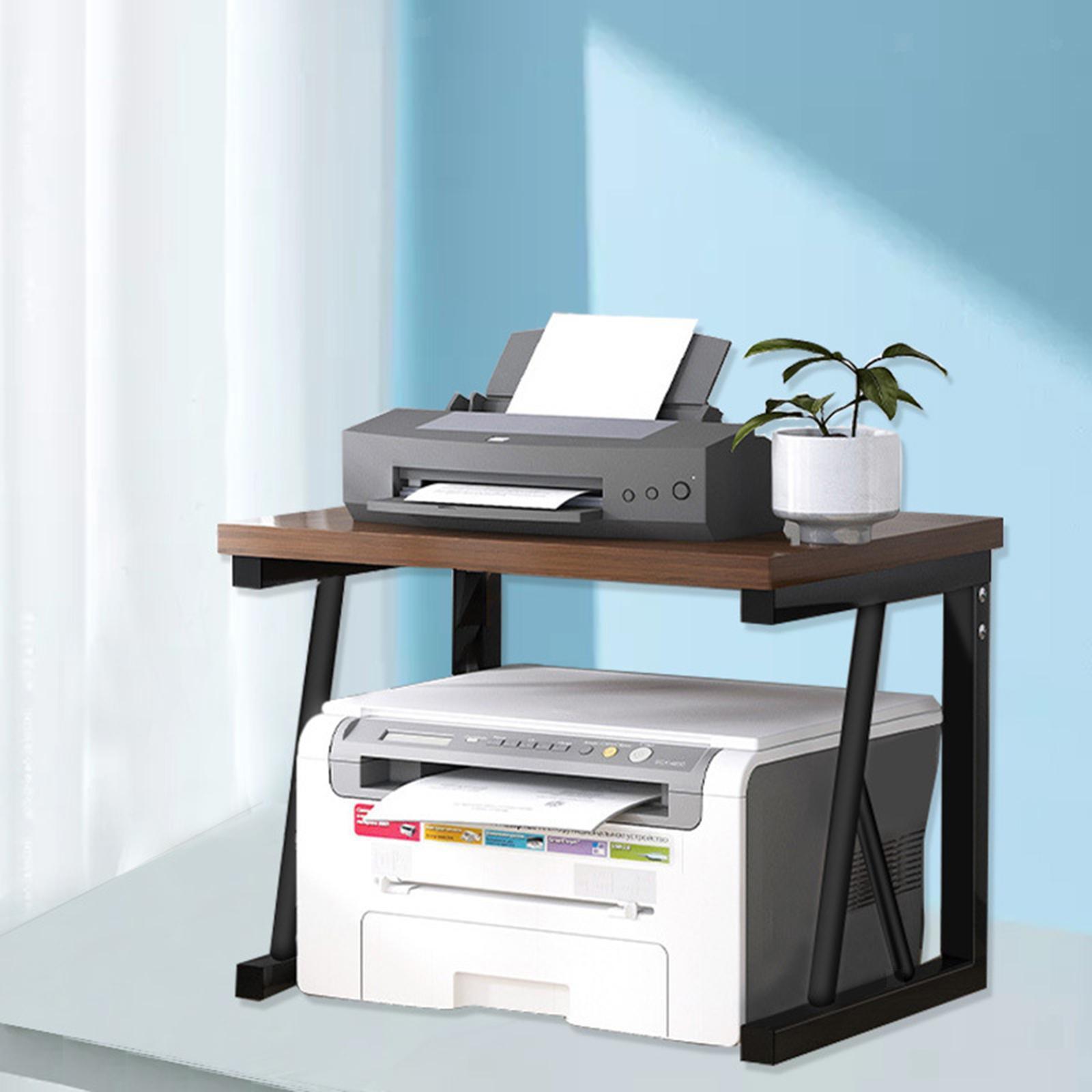Desktop Printer Stand Small Printer Table Space Saving Wood Storage Rack