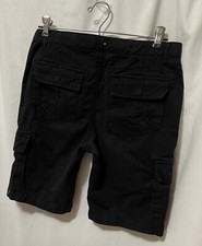 Silver Jeans Boys Shorts Black Cargo Twill Mid Rise Grommets 14