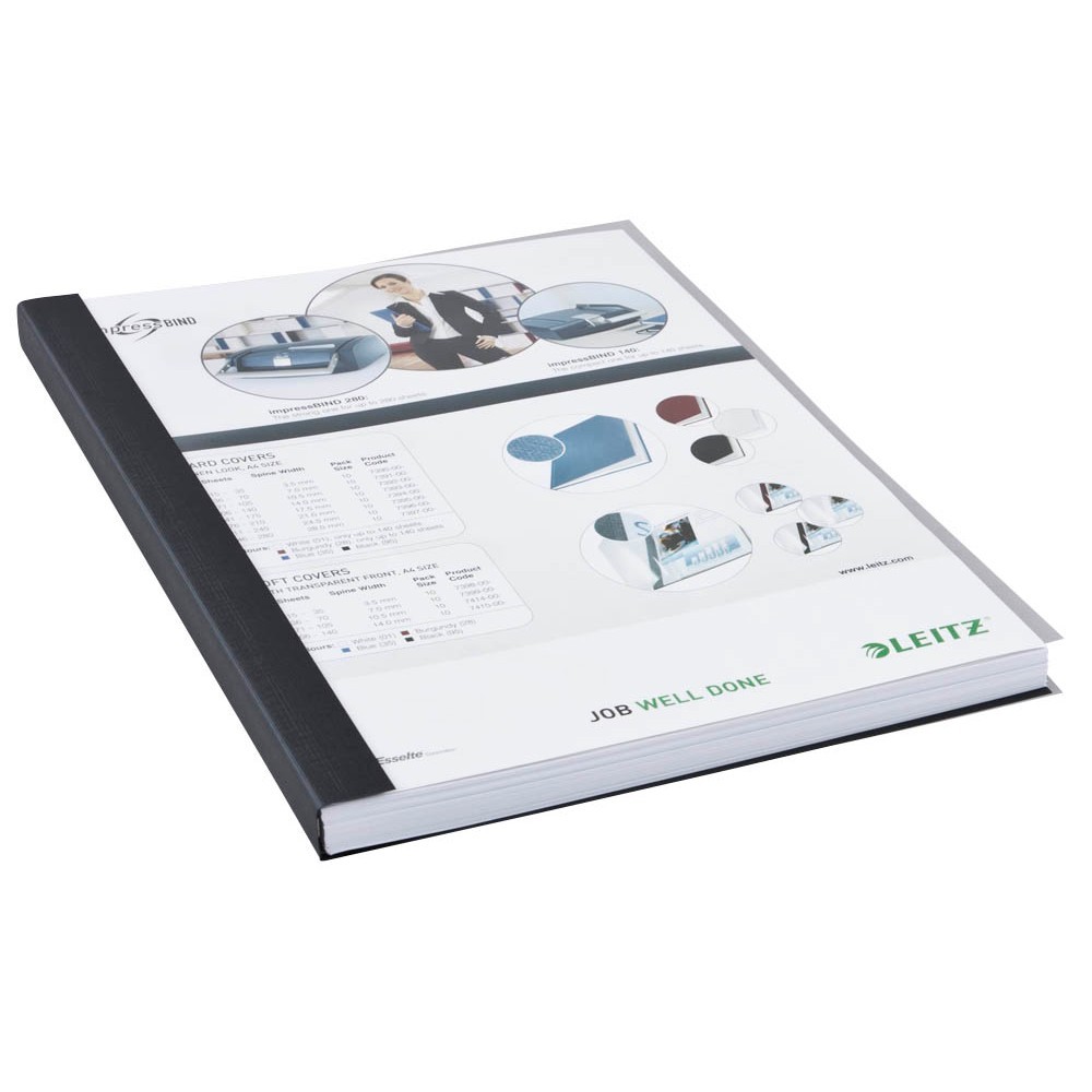 LEITZ 7415 impressBIND Bindemappe DIN A4 Soft Cover 14mm schwarz - 10er Pack