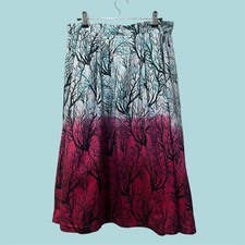 French Connection -Size 12 UK -West Lake Sea Fern Print Pink Mint Poplin Skirt 