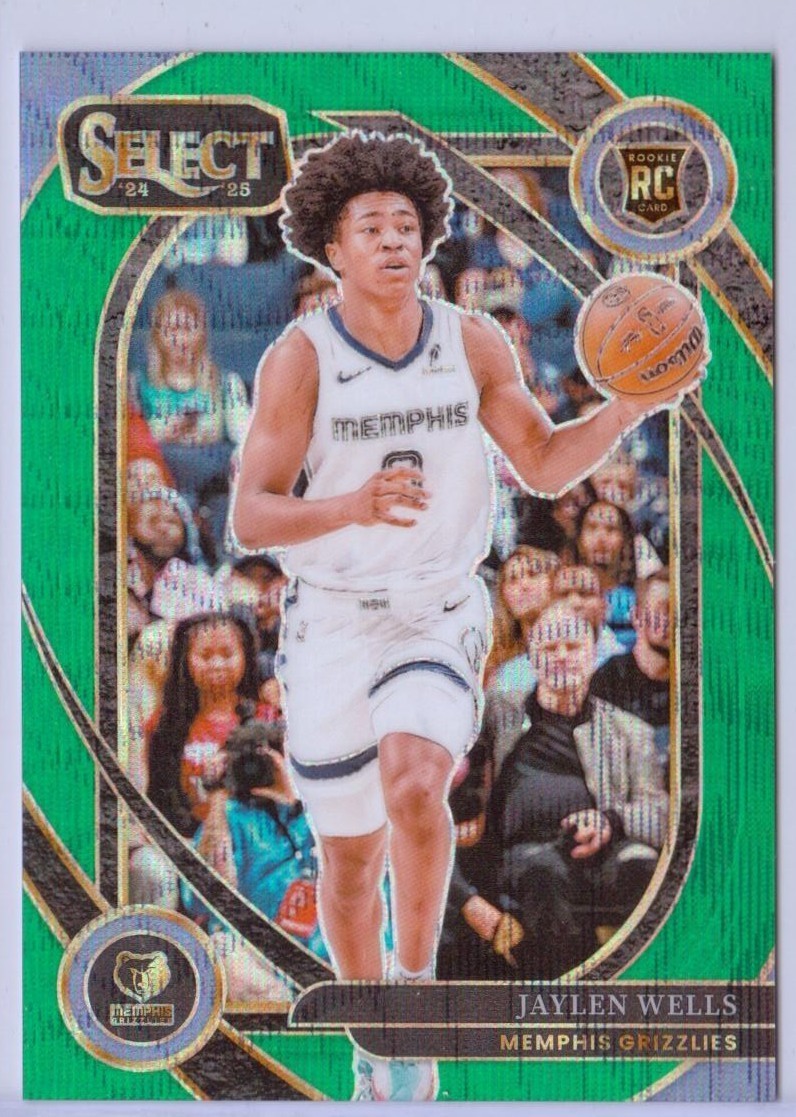 2024-25 Select Green Wave Prizm #267 Jaylen Wells RC - 35/50 - Memphis Grizzlies