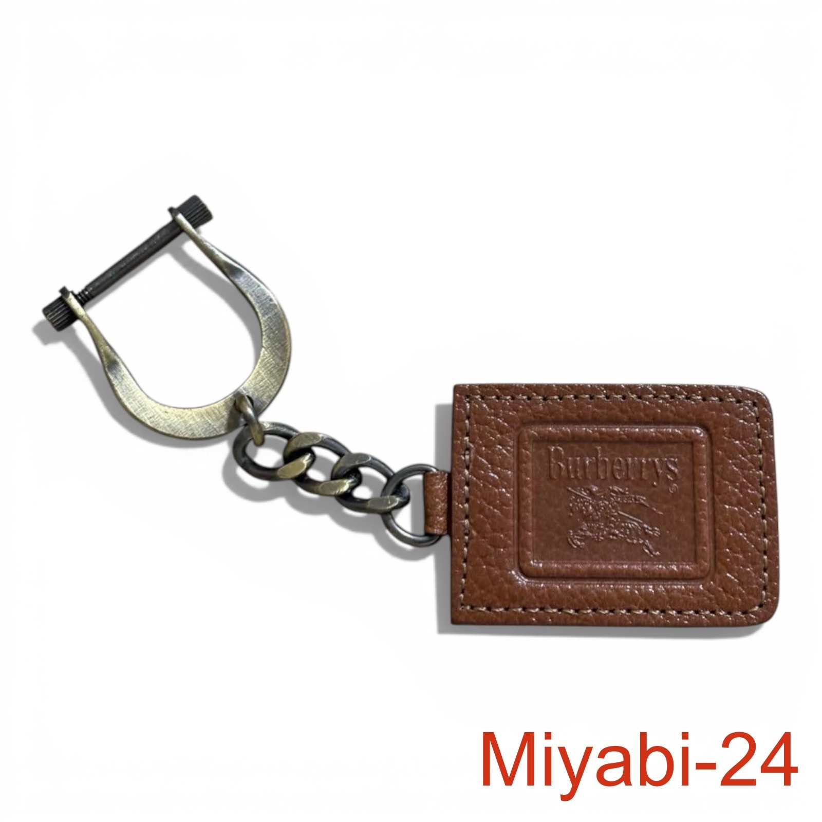 Burberry Horseshoe Keychain Vintage Leather London Badge Accessories