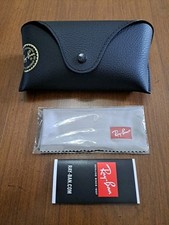 Rayban Sunglasses Eyeglasses Soft Leather Black Case with Cleaning Cloth