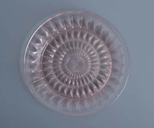 Depression Glass by Jeanette Pink Windsor Diamond  9 inch Plate