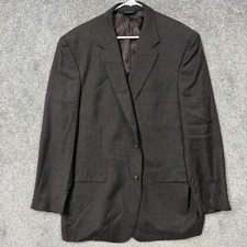 Jos. A. Bank Sport Coat Mens 46L Brown Wool Plaid Blazer Two Button Suit Jacket
