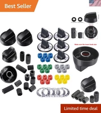 Stylish Black Control Knobs Replacement for Ovens & Stoves - Easy Install