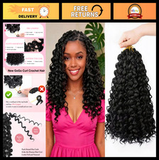 14" Pre-Looped Crochet Hair - 8 Packs Boho Braids, Short Curly Deep Wave, Soft S