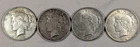 LOT OF 4 1922 D PEACE SILVER DOLLARS #54