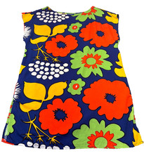 Marimekko for Target Sleeveless Shift Dress L Blue Floral Kukkatori Cover-Up