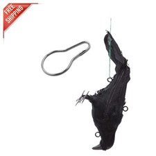 Lifelike 12-Inch Black Feathered Crow Decoy   Effective Bird Control Solution