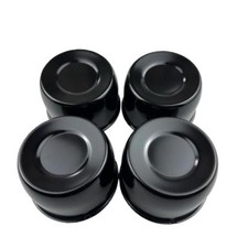 4pcs Push Through Black Wheel Center Caps for Trailer Wheel Rims 3.25" Center