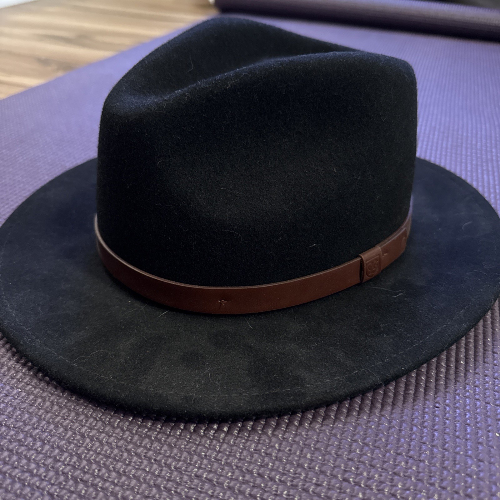 Brixton Black Felt Fedora Hat for Men in Medium Size-image