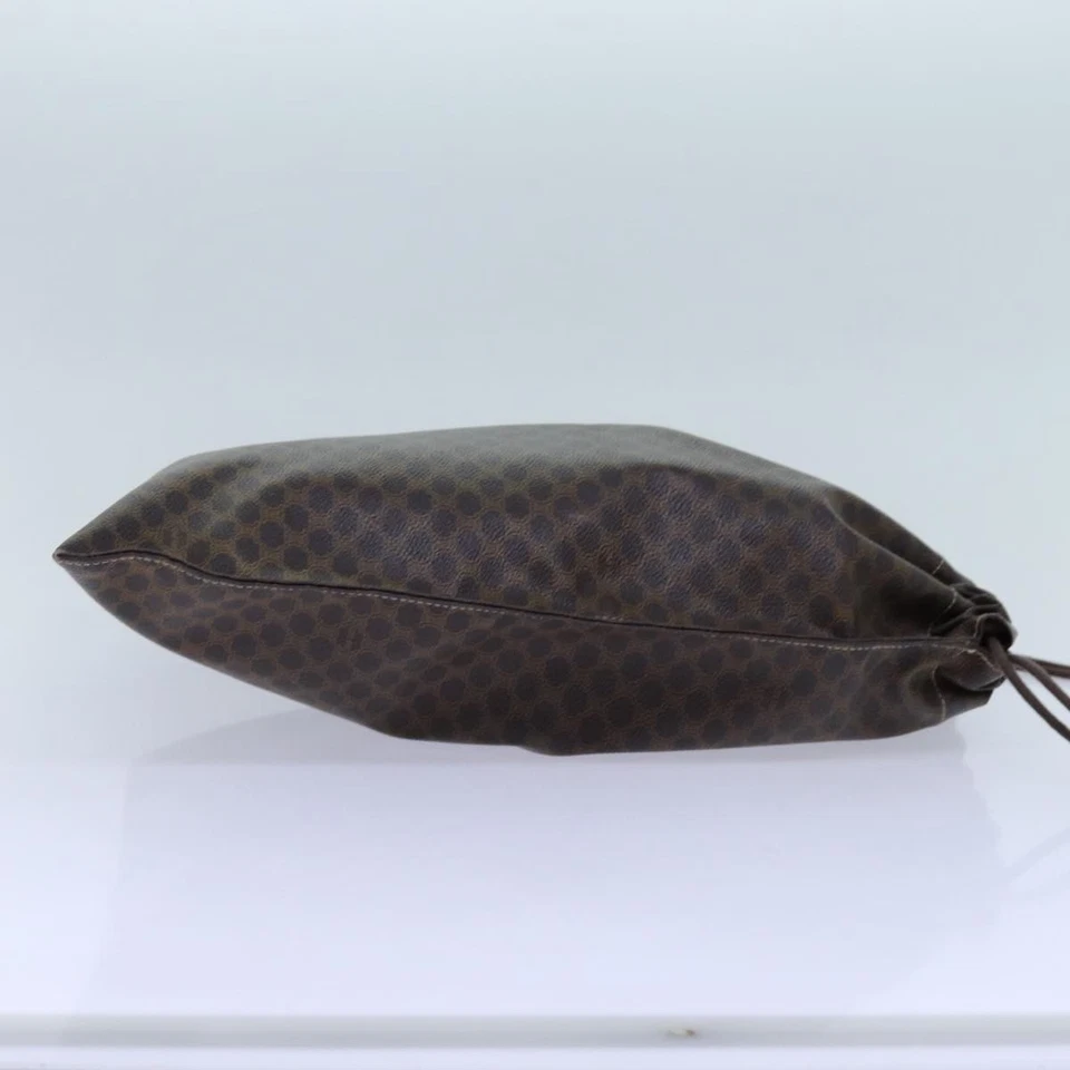 Celine Triomphe Drawstring Bucket Bag Raffia With Leather Brown Pvc Shoulder - Image 3 of 4