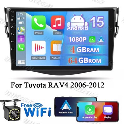 For 2006-2012 Toyota RAV4 Apple Carplay Car Stereo Radio GPS Android 15.0 4+64GB