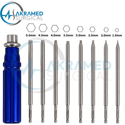 Orthopedic Bone Screwdriver Set With Quick Coupling Handle Surgical Instruments