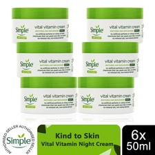 6 x 50ml Simple Kind to Skin Vital Vitamin Night Cream for Sensitive Skin