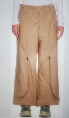 DISTRICT VISION BEIGE ORGANIC COTTON EMBROIDERED DRAWSTRING CARGO PANTS SIZE S