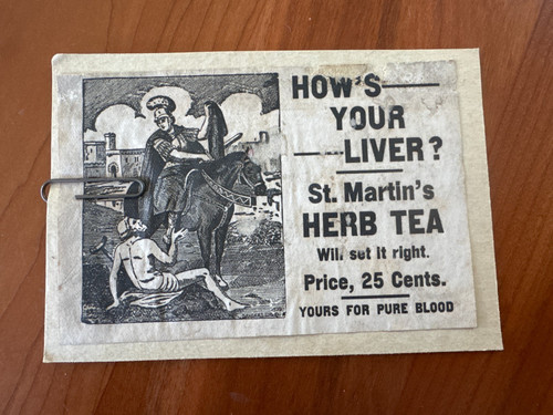 FREE SHIP! Early 1900s St. Martin's Herb Tea How's Your Liver? Ad
