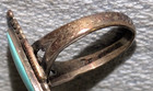 VINTAGE TURQUOISE STONE STERLING SILVER 925 RING HANDCRAFTED SIGNED SIZE 7 — photo 2