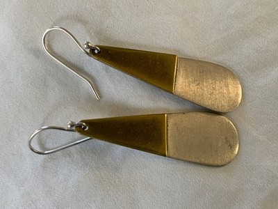 925 sterling silver two tone earrings Teardrop Je Ne Sais Quoi