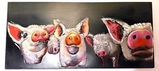3 Pigs  3-D Relief Metal Wall Hanging