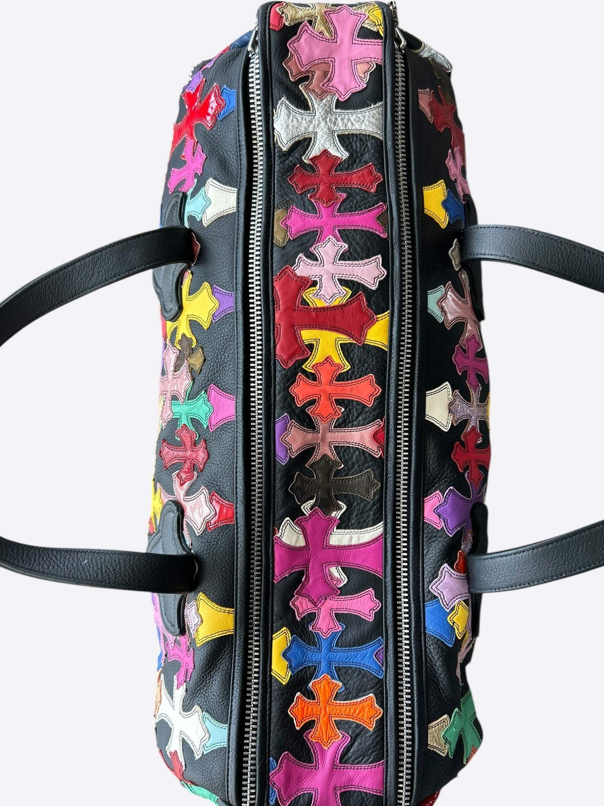 Chrome Hearts Black & Multicolor Leather Cross Patch Duffel Bag thumbnail 6