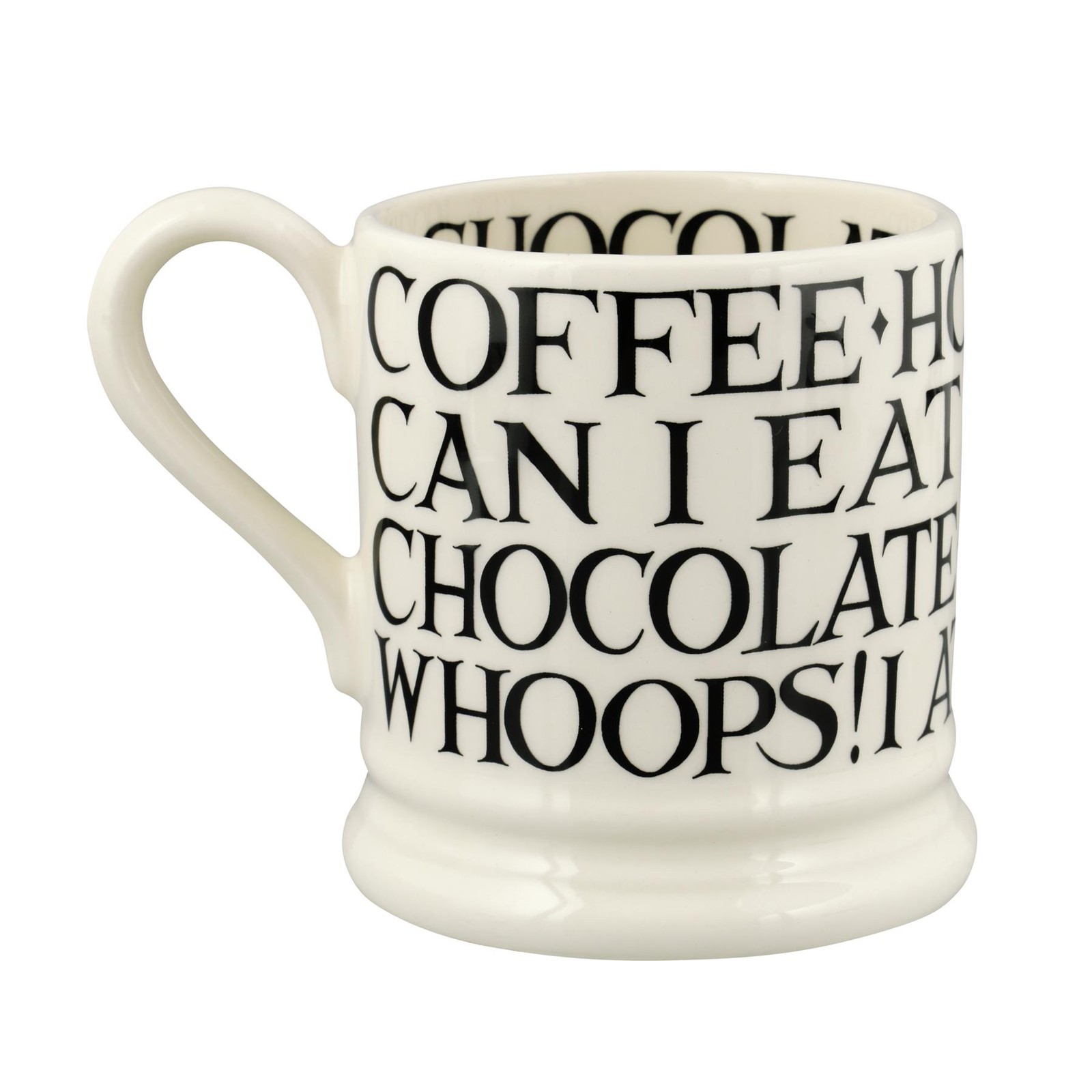 Emma Bridgewater - Half Pint Mug (300ml/1/2pt) - 9.3x8.2cms - Black Toast