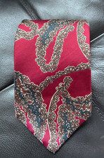 Christian Dior Monsieur Silk Tie Necktie Red Floral 3.75"x57.5" Made in USA