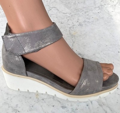 Ara Fesselriemen-Sandalette 4,5 Gr 37,5 Grau Silbergrau Wild-Leder Sandale