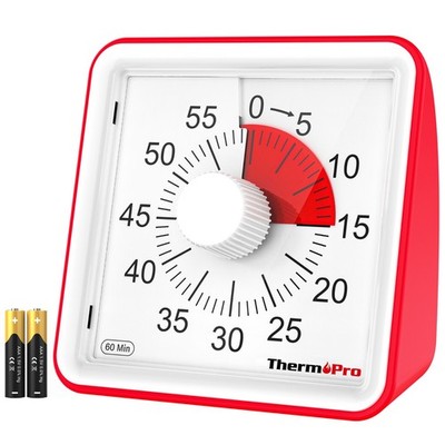 TempPro TM021 Visual Countdown Timer for Kids 60 Min Mute Kitchen Classroom