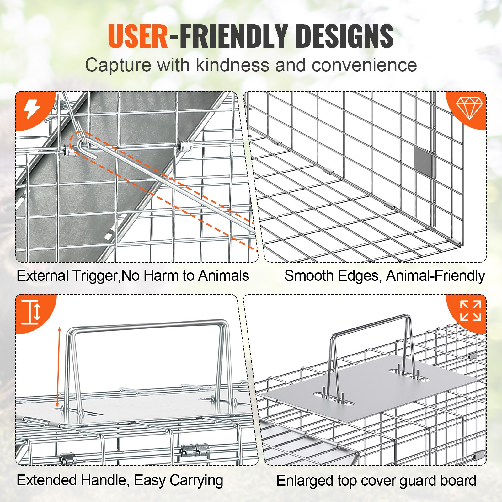 Cage de capture VEVOR pour chats errants dans le jardin