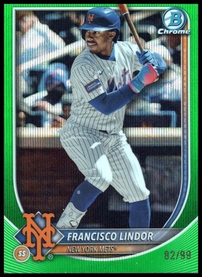 Francisco Lindor 2025 Bowman Chrome Green 85/99 True Green Refractor