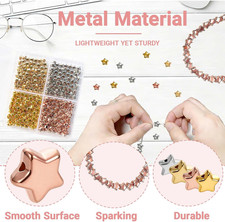 400 Pcs Star Beads 6Mm Gold Star Beads Metal Stars Beads for Crafts DIY Stars...