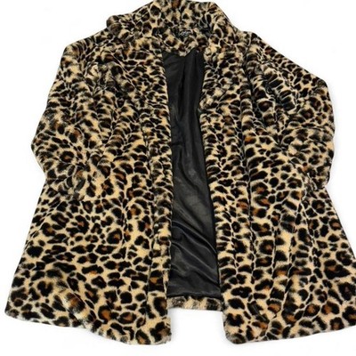Coffee Shop Leopard Print Coat w/Satin Interior Size M