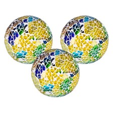 3 Pcs 2.4 in Glass Decorative Balls for Bowls, Mosaic Glass Ball, Colorful