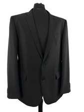 Taylor  Wright Blazer Black Polyester Single Breasted Tailored Fit 46C XL