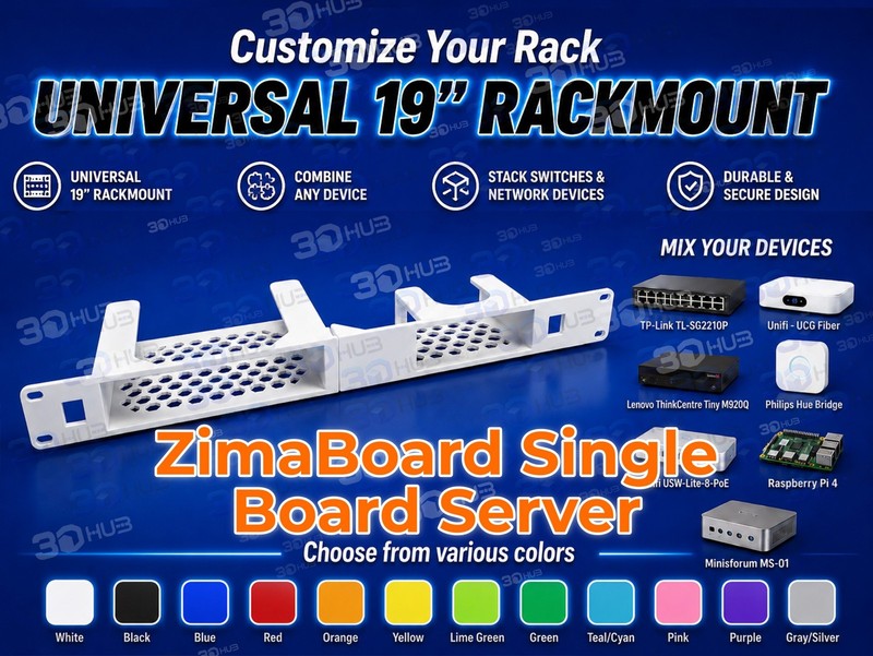 ZimaBoard Single Board Server 19" Rackmount 1U - Mix & Match with other devices