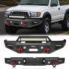 Steel Front Rear Bumper Wwinch Plate Lights For 1995-1996-2004 Toyota Tacoma