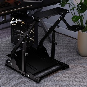 Hottoby Racing Simulator Cockpit With Double Support Arms Fits Logitech G920 G29