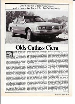 1983 OLDSMOBILE CUTLASS CIERA ES DIESEL Article