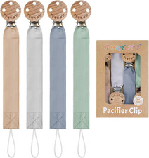 Dummy Clip for Baby Soft Fabric Pacifier Clips Handmade Ribbon Strap Pacifer Cha