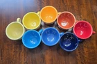 Fiesta Ware Fiesta Homer Laughlin China Company HLC Tea Coffee Cups Set of 6.