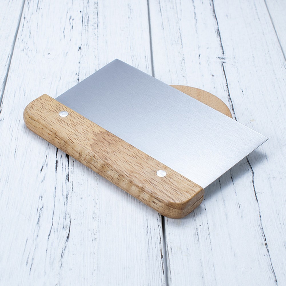 Sturdy Construction Dough Cutter with Wooden Handle for Smooth Slicing