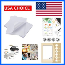 Sticker Paper, 8.5" x 11" Full Sheet Label Stickers for Laser Inkjet Printer,...